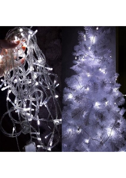 100 Ledli 8 Fonksiyonlu 10 Metre LED Aydınlatma Dekor Lambası (Beyaz) (5224) indirimleri