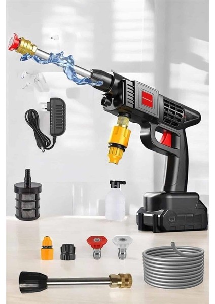 Msa-Shop Şarjlı Oto Yıkama Tabancası Su Basınçlı Hazneli Bataryalı