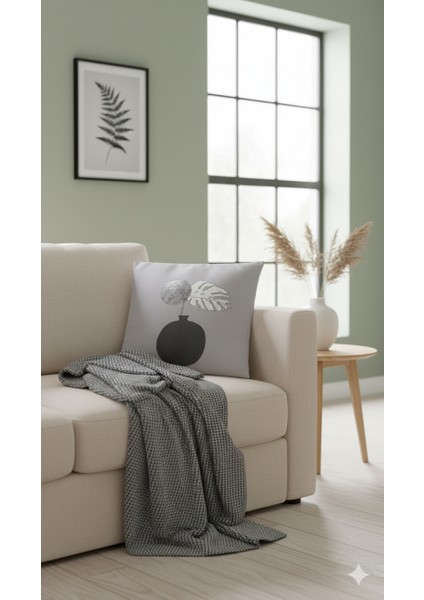 Çift Tarafı Premium Dizayn Tasarım Kadife Pamuk Kare Kırlent Kılıfı