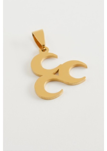 Msa-Shop Tuğra Çelik Kolye Ucu 2,5 Cm-Sarı