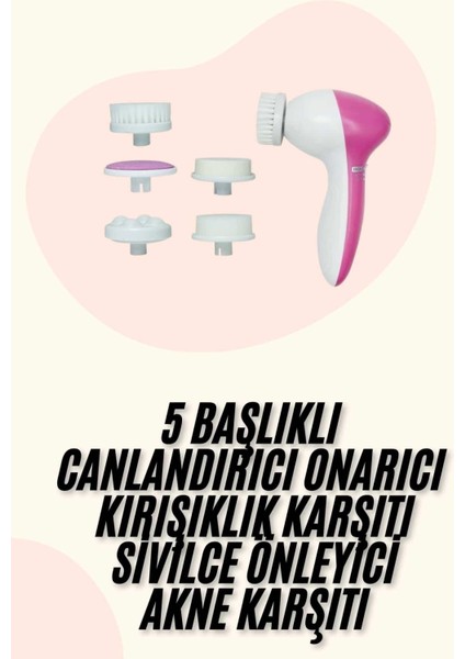 5 Başlıklı Titreşimli Cilt Temizleme Seti Canlandırıcı ve Onarıcı fiyatları