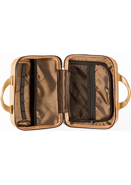 Mini Metalik Makyaj Çantası, Seyahat ve Günlük Kullanım Için Ideal, Kompakt ve Şık Tasarım fırsatları