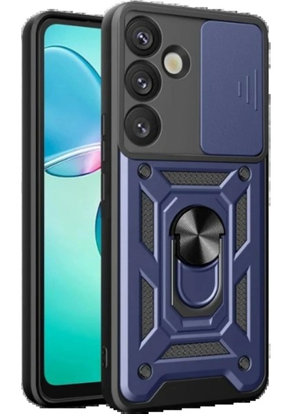 Bfs Samsung Galaxy S25 Plus Kılıf Pars Lens Yüzüklü Silikon - Lacivert