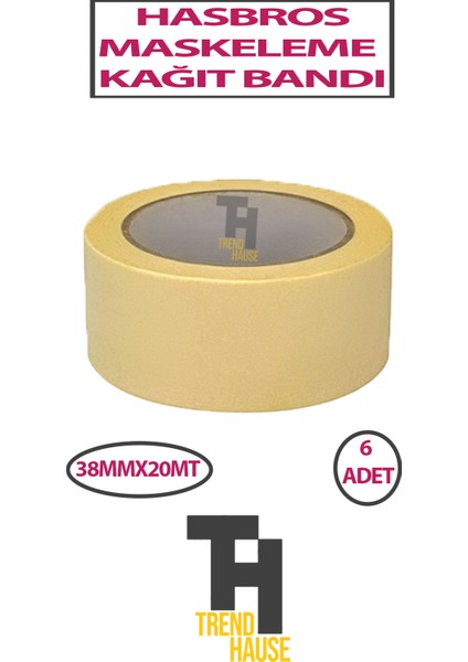 Kağıt Maskeleme Bantı 38 mm 20 Metre 6 Adet fiyatları