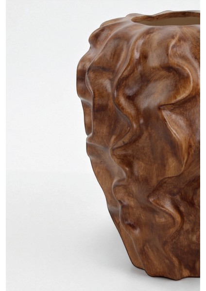 Serenité Ahşap Dalgalı Sarmaşık Desenli Seramik Vazo (18X25.5 Cm) fırsatları