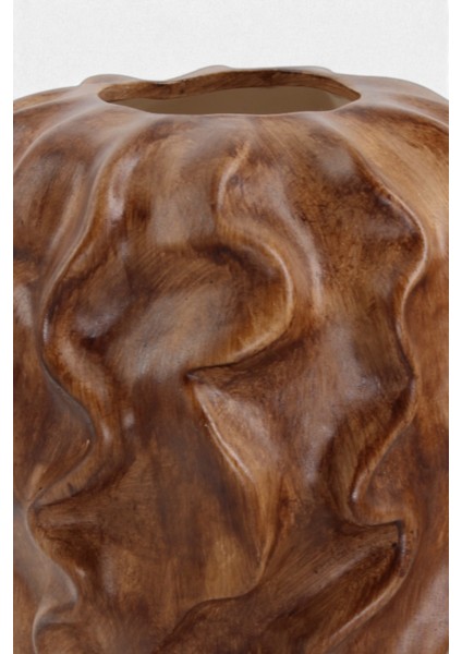 Serenité Ahşap Dalgalı Sarmaşık Desenli Seramik Vazo (18X25.5 Cm) indirimleri