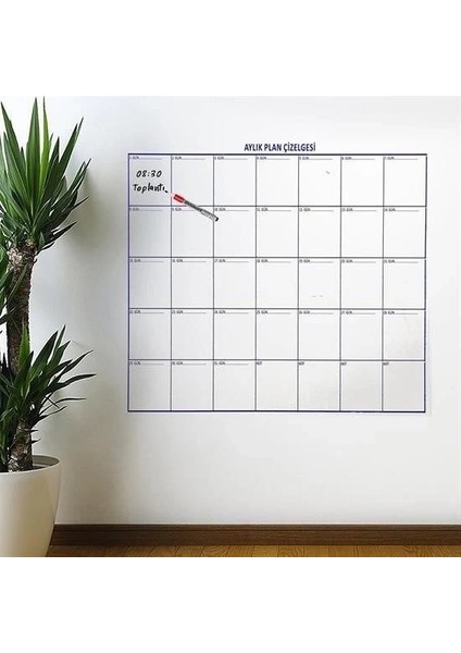 Aylık Planlayıcı Manyetik Duvar Stickerı Takvim Plan Çizelgesi - Ürün Boyutları: 110 cm x 100 cm fiyatları