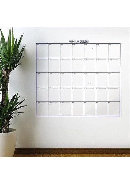 Aylık Planlayıcı Manyetik Duvar Stickerı Takvim Plan Çizelgesi - Ürün Boyutları: 110 cm x 100 cm fırsatları