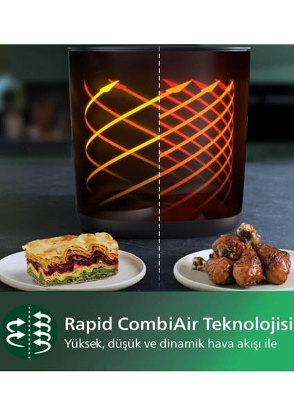Kablosuz 7000 Serisi Xxl Airfryer ve Fritöz Kombi, Siyah Renk