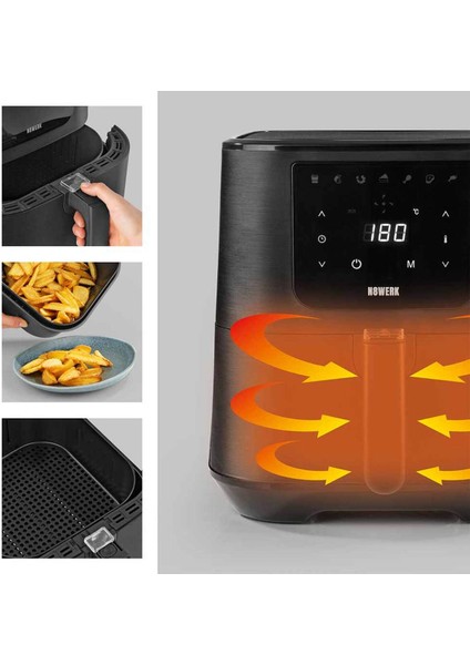5.5l Siyah Hava Yıkama Makinesi, Sağlıklı ve Pratik Pişirme Seçeneği indirimleri
