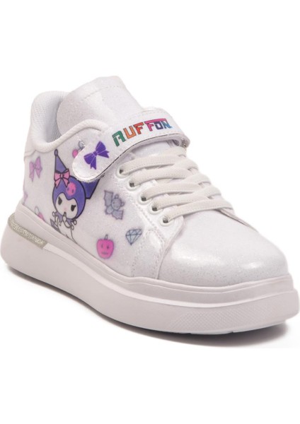 Ruffon 2540-26K F Beyaz Rugan-Simli Mevsimlik Çocuk Spor Ayakkabı