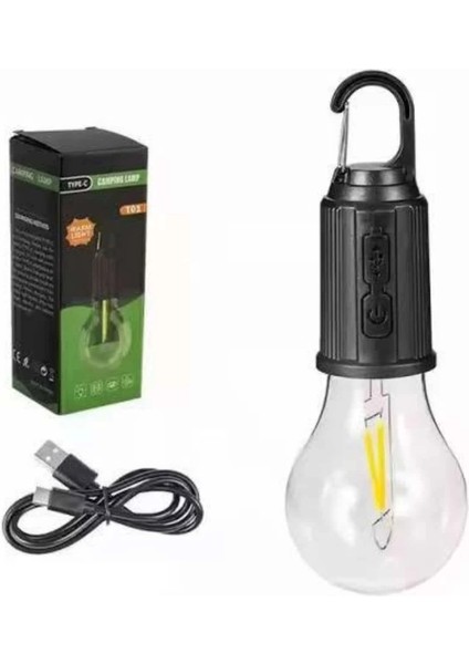 Askılı Kırılmaz LED Işık Kamp Bahçe Lambası Taşınabilir LED Ampul Şarjlı modelleri
