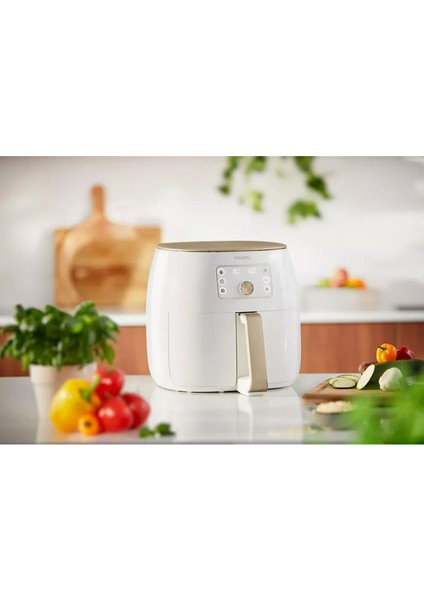 Akıllı Sensing Airfryer, LED Ekran, 2250W, Beyaz, 7,3l Hızlı ve Sağlıklı Pişirme