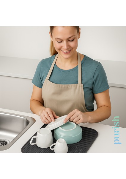 | Bulaşık Kurutma Matı –TPE – 28X36 Cm, Kaymaz, Su Drenaj Kanallı, Katlanabilir ve Kolay Temizlenebilir – Mutfak Tezgâhı Için Bardak & Tabak Kurutma Pedi (Antrasit Gri) modelleri
