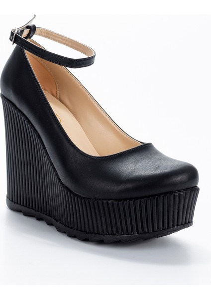 Kadın Siyah Cilt Dolgu Topuklu Ayakkabı 1205MIMY400E modelleri