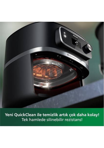 Geniş Kapasiteli Akıllı Airfryer, 2200 W, Siyah, 8,2 Litre, Wi-Fi Bağlantılı fırsatları