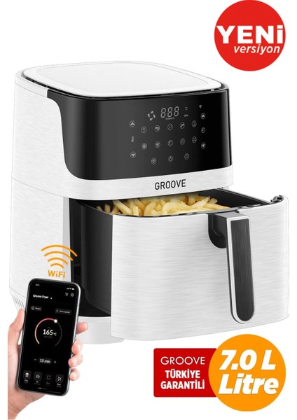 Yüksek Performanslı 7l Akıllı Sıcak Hava Fritözü, Kablosuz, Yağsız Pişirme