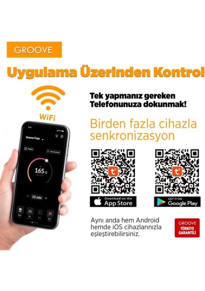 Yüksek Performanslı 7l Akıllı Sıcak Hava Fritözü, Kablosuz, Yağsız Pişirme
