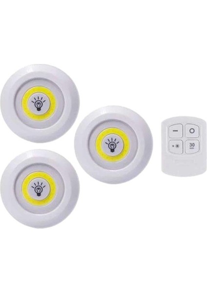 Sepetim LED Lamba 3'lü Uzaktan Kumandalı Yapışlı fırsatları