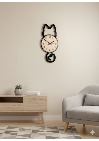 Kedi Tasarım Dekoratif Duvar Saati fiyatları