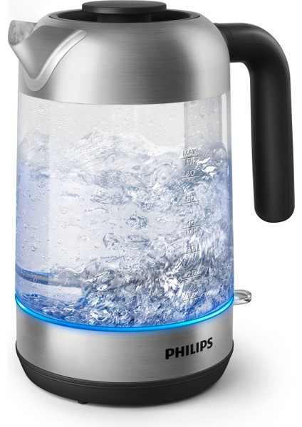 Stainless Steel Cam Demlik 2200W 1.7l, Işık Göstergeli, Modern ve Şık Tasarım