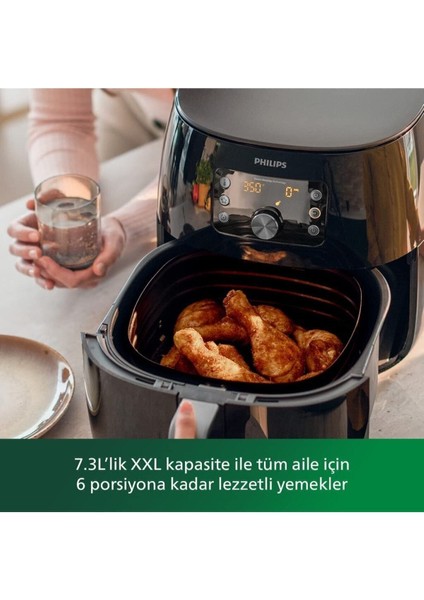Genis Hacimli Xxl Airfryer ve Izgara Seti, Akıllı Sensörlü, Siyah Renk modelleri