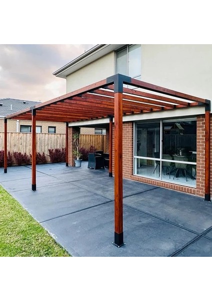 2.4 x 4.8 Metre Pergole Braket Seti 6 Ana Direkli - Izgaralı Pergole Seti