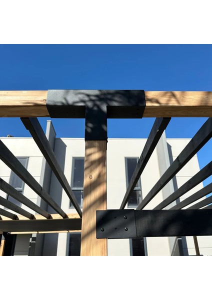 2.4 x 4.8 Metre Pergole Braket Seti 6 Ana Direkli - Izgaralı Pergole Seti