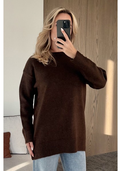 Kahverengi Triko Kazak - 04595