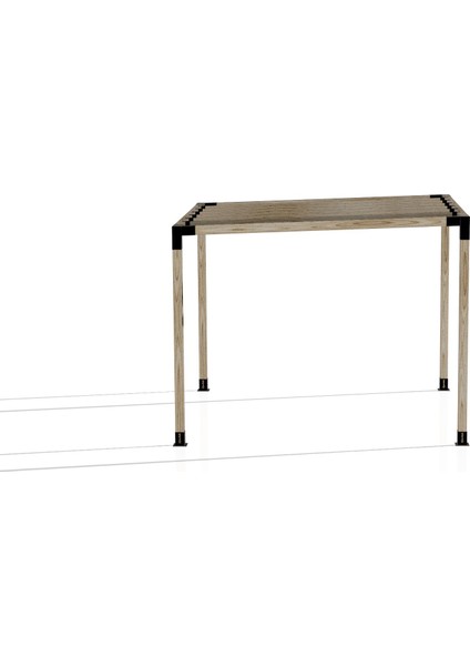 2.4 x 2.4 Metre Pergole Braket Seti 4 Ana Direkli Üstü Izgaralı Eğimli Pergole Braket Set fırsatları