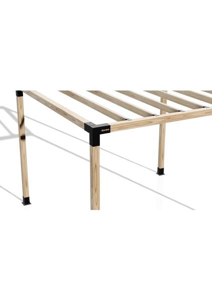2.4 x 2.4 Metre Pergole Braket Seti 4 Ana Direkli Üstü Izgaralı Eğimli Pergole Braket Set