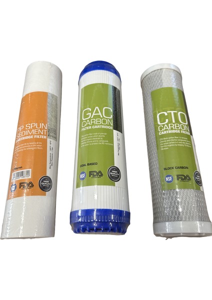 Vela Aquaturk Açık Kasa Ters Osmoz Evsel Arıtma Orjinal Filtre Seti Nsf Belgeli