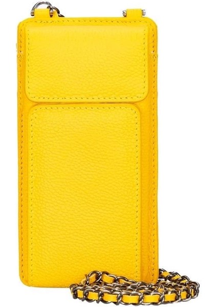 Avjin 6.9 Inch Uyumlu Deri Kılıf Cüzdan Askılı FL12 Sarı modelleri