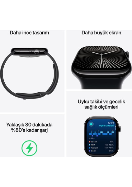 Watch Seri 10 46MM (Gps) Alüminyum Kasa Simsiyah MWWQ3TU/A - Yenilio Yenisi modelleri