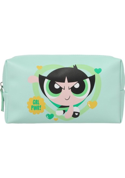 Renkli Powerpuff Girls Kare Kozmetik Çantası, Şık ve Pratik Tasarım