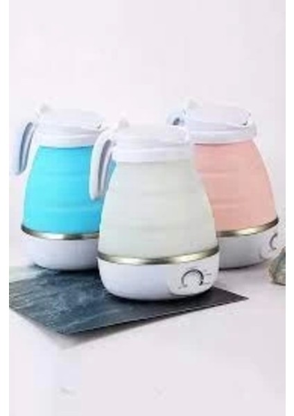 Pembe Katlanabilir Elektrikli Su Isıtıcı 600ML Seyahat ve Piknik Için modelleri