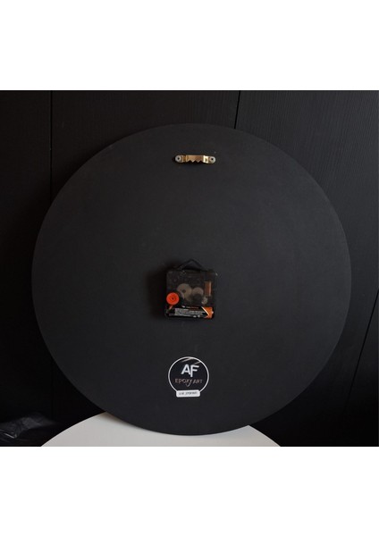 Duvarsaati -35CM- Modern Dekoratif Duvar Saati - El Yapımı Gümüş Taş Detaylı - Epoksi Duvar Saati