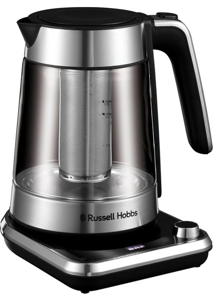 Sıcaklık Ayarlı Paslanmaz Çelik Çay ve Su Isıtıcı, Cam Gövde, 2400W