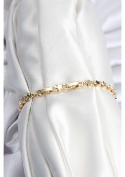 Bfs Pirinç Vıp Seri Gold Renk Sıralı Yıldız Model Kadın Bileklik fiyatları