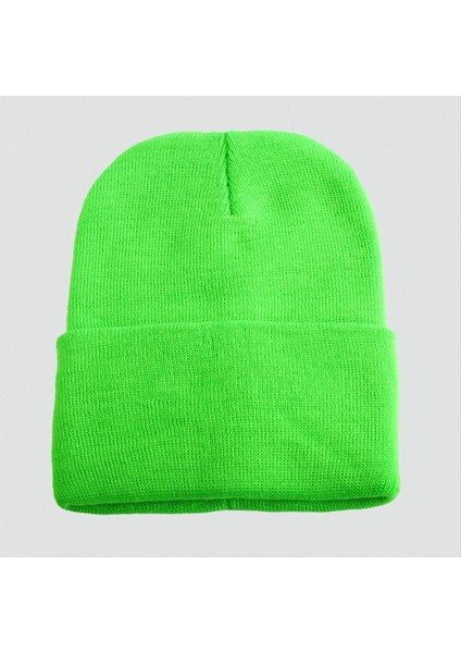 Msa-Shop Çift Kat 1 Nci Kalite Renkli Bere Bere Eldiven -Fosfor Yeşil