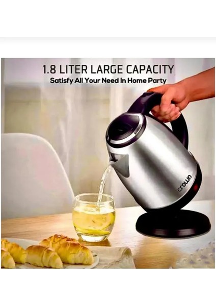 Paslanmaz Çelik Su Isıtıcı 1.8l 1500W Elektrikli Kettle