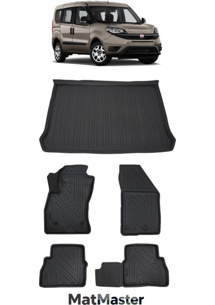 Fiat Doblo 2016 Model 5d Premium Ekstra Havuzlu Paspas ve Bagaj Havuzu Set