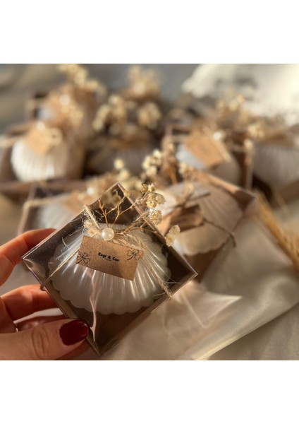 Istiridye Kutulu,mum Içinde,kraft Kutu Hediyelik/söz, Nişan, Kına, Nikah Hediyelikleri/15 Adet