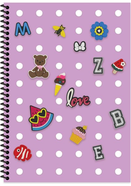 Keskin A4 Kareli Pp Kapak Fun Defter - Mor