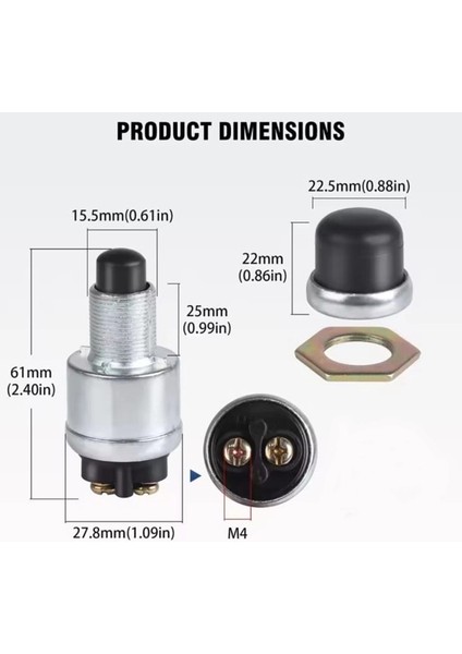 MR-180-2 Su Geçirmez 12V 50A Ateşleme Marş Butonu indirimleri