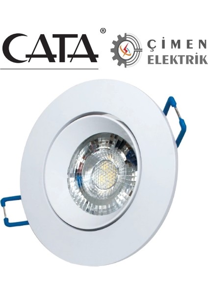 Cata Ct 5256 Beyaz Kasa LED Spot 8W 6400K Beyaz Işık