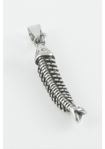 Msa-Shop Balık Çelik Kolye Ucu 3,5 Cm-Gümüş Rengi