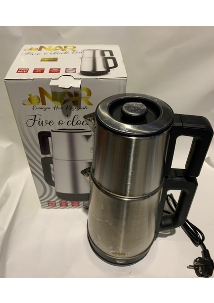 1700W Paslanmaz Çelik Çaycı ve Su Isıtıcı, Iki Fonksiyonlu, Gri fiyatları