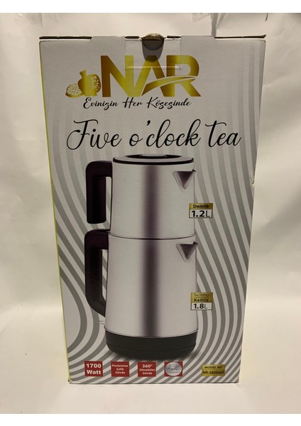 1700W Paslanmaz Çelik Çaycı ve Su Isıtıcı, Iki Fonksiyonlu, Gri modelleri