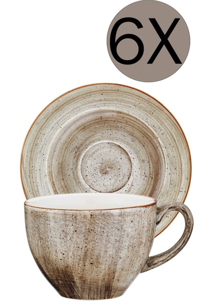 Terrain Rita Çay Fincanı 230 cc ve Tabağı 16 cm 6'lı Takım ATRRIT01CF ATRRIT01CT